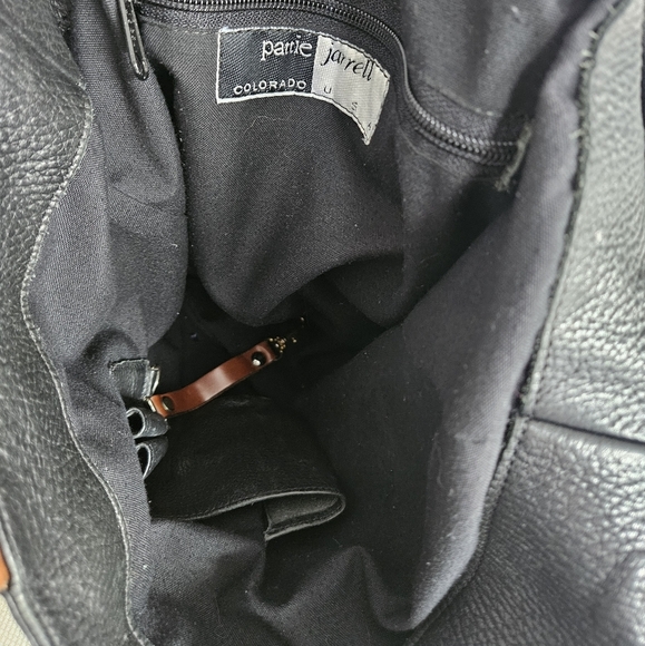 Vintage Black Leather Tote Bag by Pattie Jarrell - Picture 6 of 7